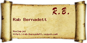 Rab Bernadett névjegykártya