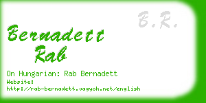 bernadett rab business card